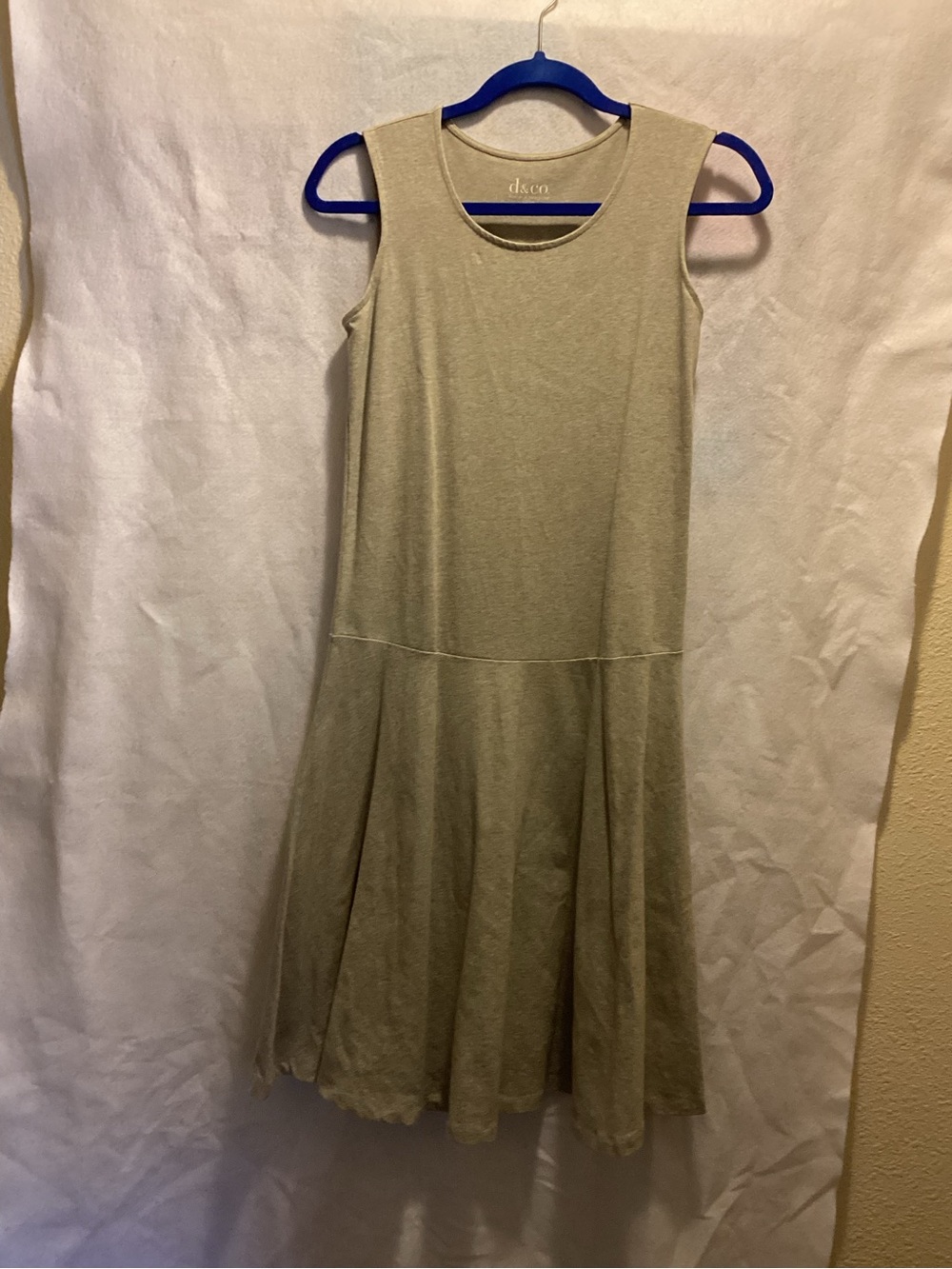 Denim&Co Sleeveless Tan-Cream Midi Dress